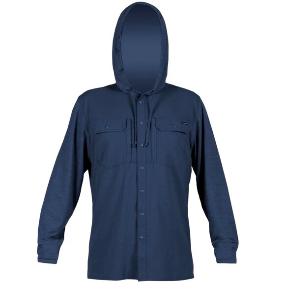 Men's ANETIK UltraGuide Hooded Snap Button Long Sleeve Fishing Shirt-Size 2XL - Picture 1 of 16
